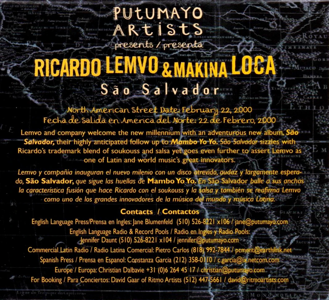 💎 CD raro: Ricardo Lemvo & Makina Loca – Boom Boom Tarará 2000 – promo indisponível! 🎶 – photo 3
